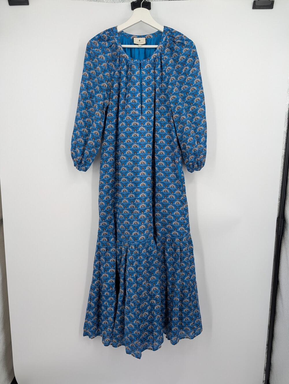 Tuckernuck Indigo Peacock Lyles Dress Small Cottagecore Boho Peasant *No Belt*